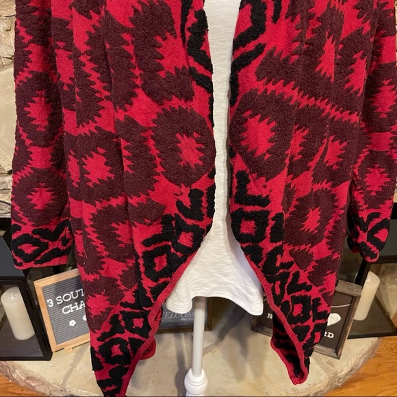 NWOT Lucky Brand Red Kimono Open Front Sweater Size Medium - Picture 4 of 9